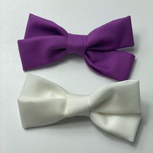 Girl bows, purple bow, soft white bow